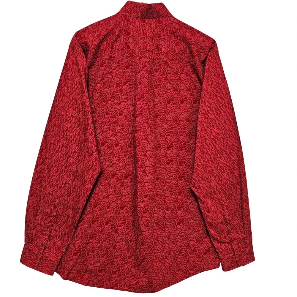 Cinch‎ Red Geometric Print Western Button Down Long Sleeve S Cowboy Rodeo Ranch